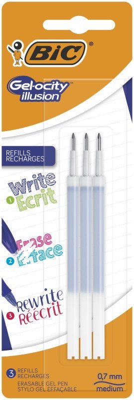 ERASE PEN REFILL 0.7 BLUE ILLUS PACK OF 3 PCS BIC 505394 BIC